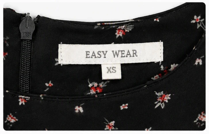 Easy Wear Black Floral Dress – Size XS – Knotted Sleeves – Very Good Condition – photo 2